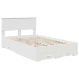 Bed Frame with Headboard White 120 x 190 cm Engineered Wood 3410922