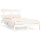 Bed Frame without Mattress White 200x200 cm Solid Wood 3104694