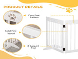 Freestanding Pet Gate 4 Panel Wooden Dog Barrier Folding Safety Fence with Support Feet up to 204cm T3398P349694