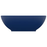 Luxury Basin Oval-shaped Matt Dark Blue 40x33 cm Ceramic 146924