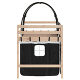 Kids' Loft Bed with Tunnel without Mattress White&Black 80x200cm 3206982