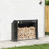 Firewood Rack with Rain Cover 151x40.5x110.5 cm Galvanised Steel 4104940