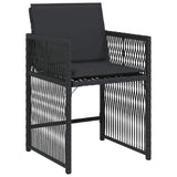 Garden Dining Set 9 pcs Black Poly Rattan 3380776