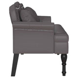 Chesterfield Bench Grey 120.5 x 65 x 75 cm Faux Leather 42019282