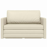 Sofa Bed Cream 124 x 71 x 78 cm Artificial Leather 4106709