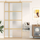 Sliding Door Gold 102,5x205 cm Frosted ESG Glass and Aluminium 155195