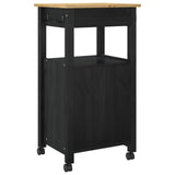 Kitchen Trolley MONZA Black 48 x 40 x 88.5 cm Solid Pine Wood 42027034