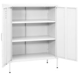 Storage Cabinet White Steel Medium Storage Cabinet Rectangular 336170