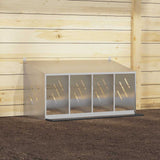 Chicken Nesting Box with 4 Compartments Galvanized Silver Metal 864344