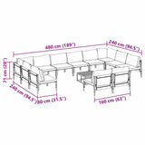 Garden Sofa Set Anthracite Steel 3379021