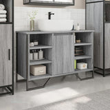 Bathroom Sink Cabinet Grey Sonoma 91x35x60 cm Engineered Wood 848667