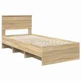 Bed Frame with Headboard Sonoma Oak 90 x 200 cm Engineered Wood 3408888