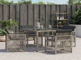 Garden Chairs with Cushions 4 pcs Grey Poly Rattan 364951