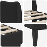 Bed Frame with Headboard Black 90 x 190 cm Faux Leather 42027868