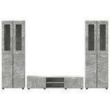 TV Cabinet Set FLORIN 3 pcs Concrete Grey Engineered Wood 3397997