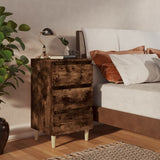 Bed Cabinet Set of 2 Smoked oak 813135
