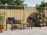 Outdoor Furniture Set Grey and Navy Blue Poly Rattan 42025235