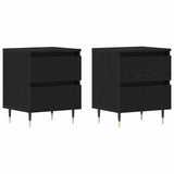 Bedside Cabinet 2 pcs Black Oak 40 x 35 x 50 cm Engineered Wood 863467