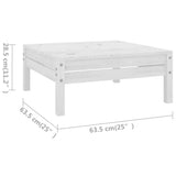 11 Piece Garden Lounge Set White Solid Wood Pine 3083370