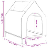 Dog House Light Grey Oxford Fabric and Steel 172591
