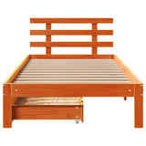 Bed Frame with Drawers without Mattress Wax Brown 100x200 cm 3302026