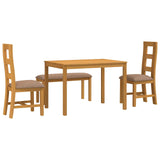 Dining Set 4 pcs Grey Solid Oak Wood 3430305