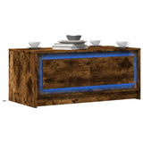 Coffee Table with LED Lights Smoked Oak Engineered Wood 851988