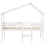 High Sleeper Bed without Mattress White 90x200 cm Solid Wood Pine 3282053
