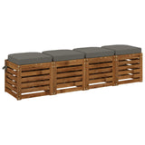 4-Piece Seat Cushions SOEST 4 pcs 100% Polyester Grey 945244