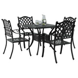 Garden Table Set 5 pcs Black Cast Aluminium 3334737