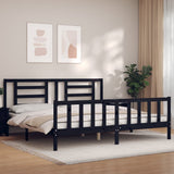 Bed Frame without Mattress Black 200x200 cm Solid Wood Pine 3192905