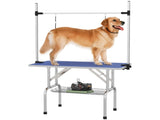42" Dog Grooming Table, Adjustable Pet Cat Drying Beauty Table with 2 Loops Storage Basket, Rubber T3398P376422