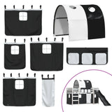 Bunk Bed without Mattress with Slide White and Black 90x190 cm Single 3284155