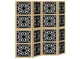Room Divider 4 Panels Brown and Black Solid Wood Paulownia 358802