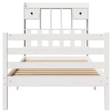 Bookcase Bed without Mattress White 90x190 cm Single Solid Wood Pine 3321925