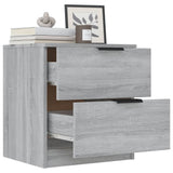 Bedside Cabinets 2 pcs Grey Sonoma Engineered Wood 817036