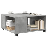 ZNTS Coffee Table Concrete Grey 80x80x40 cm Engineered Wood 853176