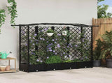 Raised Bed with Trellis and Roof Black 203.5 x 40 x 125 cm PP 42032535