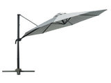 3 LED Cantilever Parasol Garden Sun Umbrella w/ Cross Base and Solar Lights Grey T3398P323779