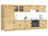 Cabinet with Drawer SKI 9 pcs Honey Brown Solid Pine Wood 3392650