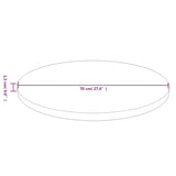 Round Table Top Dark Brown 70x1.5 cm Treated Solid Wood Oak 342969