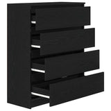 Sideboard Black Oak 80x35x99 cm Engineered Wood 3328481