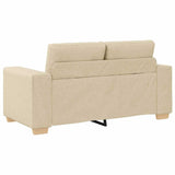 Sofa Set with Cushion 2 pcs Cream 221 x 78 x 80 cm Fabric 3324717