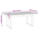 Dining Table NOAIN U-Shaped Legs 180x90x75 cm Solid Wood Pine 3328259