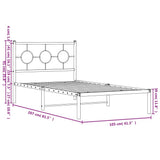 Metal Bed Frame without Mattress with Headboard White 100x200cm 376270
