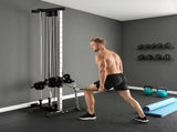 SPORTNOW Wall Mount Cable Machine, 15 Positions Adjustable Cable Crossover Machine Dual Pulley T3398P549112
