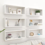 ZNTS Wall Cube Shelf 6 pcs White 60x15x23 cm Engineered Wood 807135