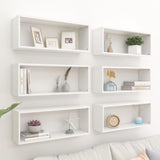 ZNTS Wall Cube Shelf 6 pcs White 60x15x23 cm Engineered Wood 807135