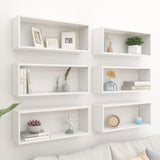 Wall Cube Shelf 6 pcs White 60x15x23 cm Engineered Wood 807135