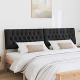 Upholstered Headboard Black 200 cm Solid Pine Wood 879321